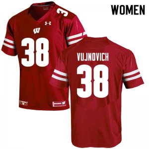 Women's Wisconsin Badgers NCAA #38 Andy Vujnovich Red Authentic Under Armour Stitched College Football Jersey YG31B35AA